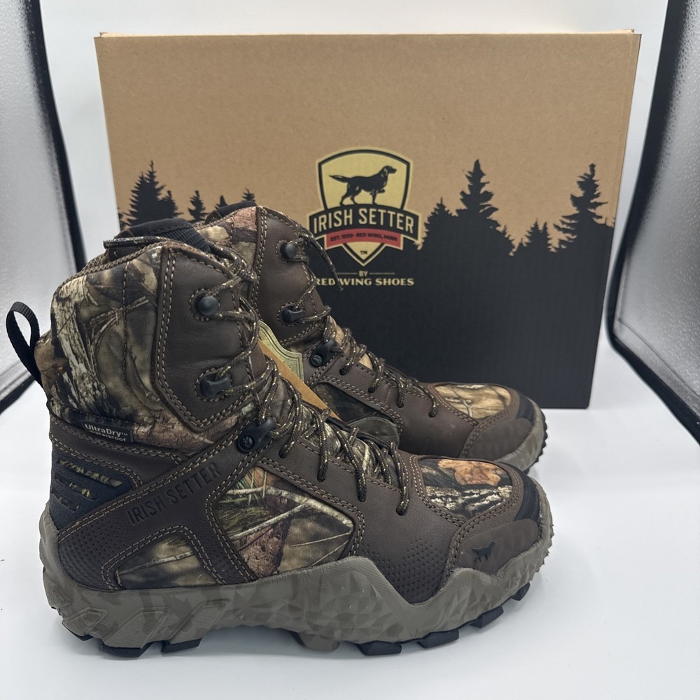 Irish Setter Boots Womens US 7.5 Brown Camo Vaprtrek Waterproof Hunting Outdoors